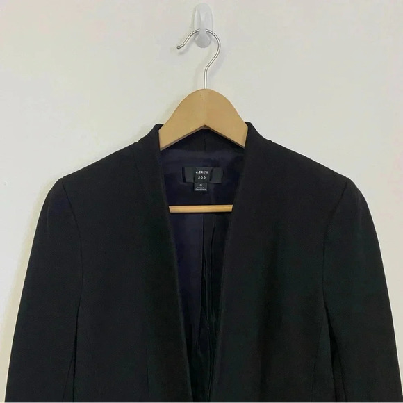 J. Crew 365 Black Stretch Twill Open Front Going Out Blazer Sz 4 - Picture 3 of 12